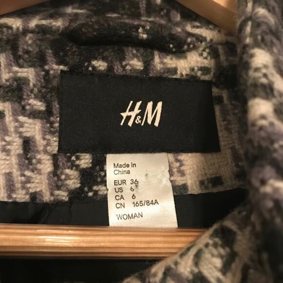 H&M cream/blk/gray jacket SZ 6 - Picture 7 of 8